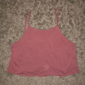 Pink Flowy Crop Top Tank